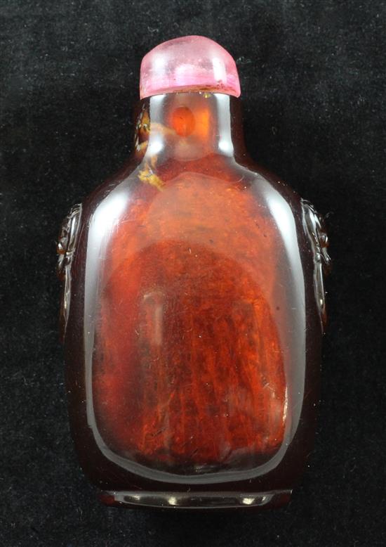 A Chinese amber snuff bottle, 1760-1860, Richards no. 62